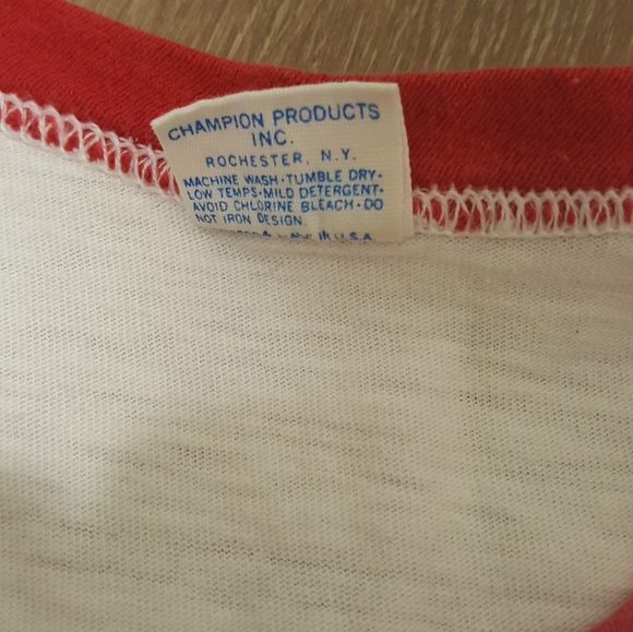 Vtg 70s Champion Ringer T shirt 50/50 M - Picture 4 of 4